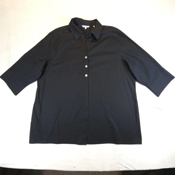 Foxcroft Wrinkle Free Button Up Shirt Womens 20 3/4 Sleeve Office Mature Staple - Picture 1 of 9